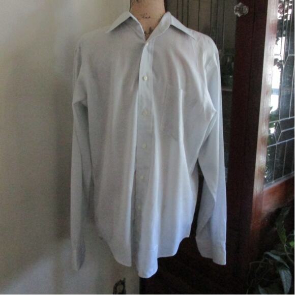 70s/80s Vintage Blue Gray Hathaway Button Up Shirt Men S/M Classic Minimalist - Picture 1 of 16